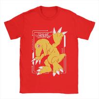 Digimon Agumon Tshirt Men's Cotton Tops Hip Hop  Crewneck Short Sleeve S