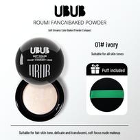UBUB Iridescent Soft Matte Highlighter & Foundation Powder - Oil Control, Long-Lasting, No Smudge, Brightening Purple Setting Powder 12g black