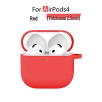 AirPods 4 Thick Silicone Protective Case - New Style Earphone Cover AirPods 4 raudona
