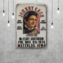 Johnny cash Klasikinis plakatas Rūdyta metalinė lentelė Retro dekoratyvinė plokštelė Baras Vyro urvas Garažas Klubas Metalinis ženklas Sienos dekoracija 20x30cm（7.8x11.8inch） gray