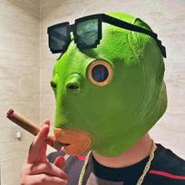 Juokinga žalia žuvies galvos kaukė suaugusiems karnavalui Helovynui Cosplay kostiumui Kaukė Kaukės karnavalui Cosplay kaukės žalia