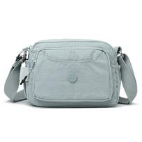 Casual Versatile Crossbody Bag Multi layered Waterproof Nylon Travel Bag Lightweight Mom Bag for Women žalia