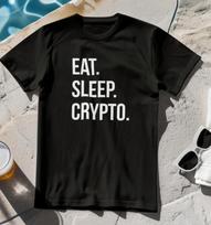 EAT SLEEP CRYPTO T-Shirt - currencies bitcoin investment blockchain money trade M
