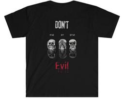 Gothic Skull T-Shirt: Hear, See, Speak No Evil - Halloween Graphic Tee XL