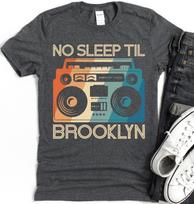 No Sleep Til Brooklyn T-Shirt, Retro Boombox Graphic Tee S