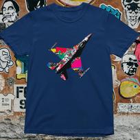 Graffiti Jet Fighter T-Shirt: Urban Street Art Graphic Tee 4XL