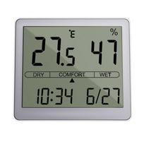 LDTH-100 High Precision Digital Hygrometer & Thermometer with Humidity Gauge Plastic LCD Display for Indoor Use pilka spalva