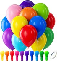 100-Pack 12-Inch Assorted Rainbow Latex Helium Balloons Bright Colors for Birthday Baby Shower Valentine's Day Halloween Air Bag 12 in