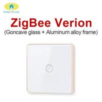2025 Tuya APP Remote Control US EU Zigbee Aluminum Alloy Frame Smart Wall Switch Tempered Glass Touch Light Switches 250v 16a 45mm*45mm&Eu Standard