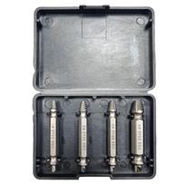 4pcs Double-ended Screw Extractor Set Damaged Bolt Remover Drill Bits Tool -001 (as the picture,Nature&High Speed Steel 6542)