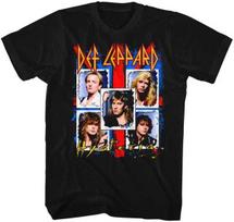 Def Leppard Hysteria Band Photo's Union Jack Men's T Shirt Rock Band Music Merch 3XL