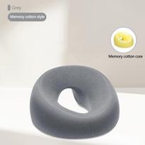 Circle Silk Feeling Face Cushion Pillows Memory Foam Pillow Neck Support Cushion With Removable Cover pilka spalva
