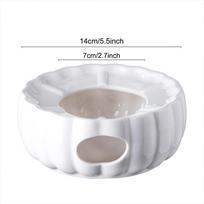 Ceramic Candle Warmer Teapot Base Heat-Resistant Ribbed Design Candle Holder, No Electricity Needed for Holiday Home Decor 4.52 inch balta