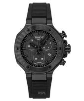 Tissot T-Race Chronograph Silicone Strap Black Dial Quartz T141.817.37.051.00 100M Men's Watch juoda