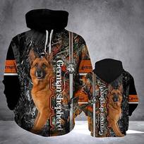 Animal Dog Vokiečių aviganio gobtuvas Animacinių filmų Manga Anime Grafinis megztinis su kišenėmis priekyje Vyrams Moterų unisex Suaugusiųjų 3D spausdinimas 100 % poliesteris S