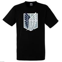 Attack On Titan trumpomis rankovėmis Scout Regi T Japoniški anime unisex marškinėliai S