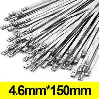 20/100pcs Stainless Steel Cable Ties Metal Zip Tie Straps for Exhaust Wrap Multi-Purpose Heavy Duty Self-locking Fastening Rings 20PCS
