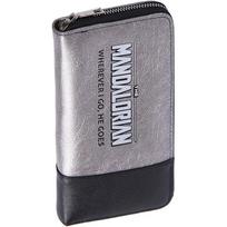 Star Wars The Mandalorian Wherever I Go He Goes Faux Leather Wallet One Size sidabras/juoda