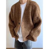 Retro Hong Kong Style Men's Cardigan Sweater: Versatile Casual Knitwear for Autumn and Winter 2XL ruda