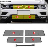For Volkswagen VW Tiguan 2016 - Accessories Front Grille Grill ert Net ert Screening Mesh Protection Trim Exterior Kit Model B