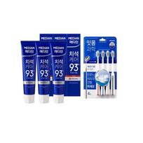 Median Gum Science Toothbrush (4pcs) + Tartar Care 93% Original Toothpaste (120g x 3pcs) Special Set
