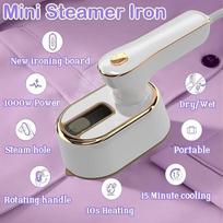 1300W Dual-Use Handheld Electric Steam Iron with Anti-Scald Jet Button US Plug vandenyno mėlyna spalva