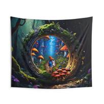 Alice Portal Tapestry Multiple Sizes HD Print Wonderland Fantasy Rabbit Hole Soft Polyester Living Room Bedroom Wall Decor Gift 74x94cm(29x37in)
