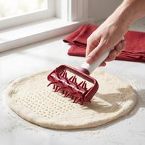Handheld Dough Docker Roller PP Pizza Roller Spikes thick Pastry Dough Roller  Pizza Bread Crackers raudona