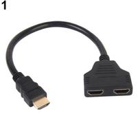 1080P HDMI-compatible Port Male to 2 Female 1 In 2 Out Splitter Cable Adapter Converter 20cm juoda
