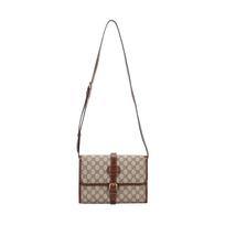 GUCCI Canvas With Leather Messenger Bag, Shoulder Bag, Crossbody Bag Regular Mens Brown Basic Set (Bag + Dustproof Bag)