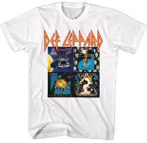 Def Leppard 80's Album White Adult T-Shirt 3XL