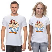 Asterix and obelix, Famous Characters Figure, Short Sleeve White-Black Men's / Women's T-Shirt H517 S