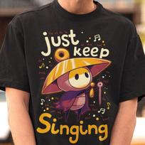 Hollow Knight Just Keep Singing T-Shirt, Gamer Battle Graphic Tee 3XL