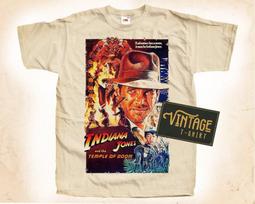 Indiana Jones and the Temple of Doom T-Shirt Tee Natural Vintage Cotton Movie Poster All Sizes S M L XL 2X 3X 4X 5X 4XL