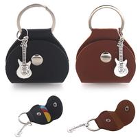 Guitar pick guitar pick guitar dialer storage strap attachment for dial leather black brown case, case, case, bag, bag, box, bag, 2-piece set, +