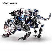 Microworld 3D Metal Puzzle Modern Mechanical Police Dog Model Assemble DIY Jigsaw Birthday Christmas Gift Toys For Teen Children