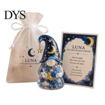 Symbolic Elf Figurine Emotional Support Gnome Figure, Ornament with Card And Gauze Bag, Positive Energy Gift for Women Encouragement Decor Her beige