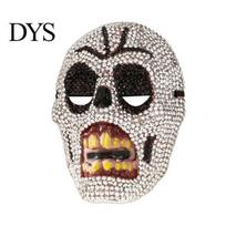 Retro Style Skull Mask Halloween Full Face Mask, Sparkly Rhinestone Masquerade Comfortable Party for Party, Adjustable Strap Cosplay Prop Women
