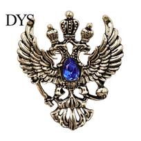 Electroplated Brooch Eagle Metal Pin, Double-Headed Design Lapel Pin Anti-Oxidation Strong Buckle Badge for Coats Shirts Bags Accessories Alloy mėlyna