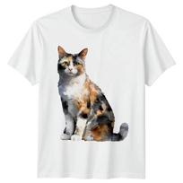 Calico Cat Watercolor T-Shirt Cat Lover Gift For Him And Her L