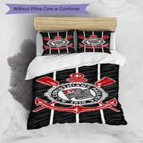 Sport Club Football Crest Printed Pattern Duvet Cover Set – includes 1 duvet cover and 2 matching pillowcases Bedroom decor Christmas gifts 135cm*200cm