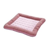 Cooling Pad Bed for Dogs Cats Puppy Kitten Cool Mat Pet Blanket Ice Silk Material Soft for Summer Sleeping Pink Blue Breathable (Pink,S 45X35CM) rožinė