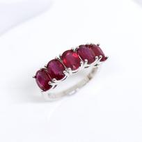 Klasikinio dizaino natūralaus rubino sidabro žiedas su tikrais brangakmeniais elegantiškais papuošalais moterims jubiliejaus ir sužadėtuvių dovana US RING SIZE:5# raudona