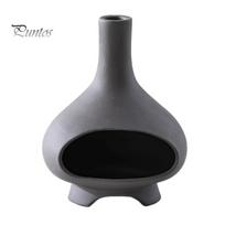 Rankų darbo keramika Palo Santo laikiklis Sages Stick Dish Dėmės dubuo kūgis smilkalų degiklis Chimenea Joga meditacija Zen dekoracija juoda