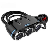 12V-24V Car Socket Splitter Plug LED USB Phone Charger Adapter Voltage Car Socket Extension Cable juoda