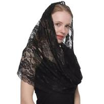 Vintage Mantilla Veil Latin Mass Lace Flower Shawl Spanish Headwrap for Catholic Chapel Bridal Veil Muslims Wedding Veil juoda
