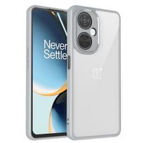 Oneplus Nord CE 3 Lite Case Air Cushion Shockproof Silicone Bumper Clear Matte Back Cover Hard Case for Oneplus Nord CE3 Lite 5G Pc + tpu&OnePlus Nord CE 3 Lite pilka spalva