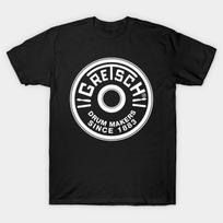 Men Black Print T-shirt Gretsch No-Cut Transfer Paper Print Cotton Tshirt M juoda