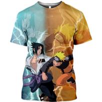 Anime T-shirt Naruto Short Sleeve Uzumaki Naruto T-shirt Uchiha Sasuke 3d Printing Men's Short Sleeve T-shirt Top S