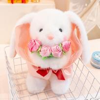 Valentine's Day Bouquet Cute Rabbit Bear Panda Rose Flowers Soft Stuffed Plushies Dolls Valentine's Day Gifts For Girls Wedding